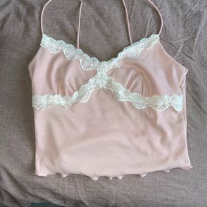 Shein baby pink cropped tank top